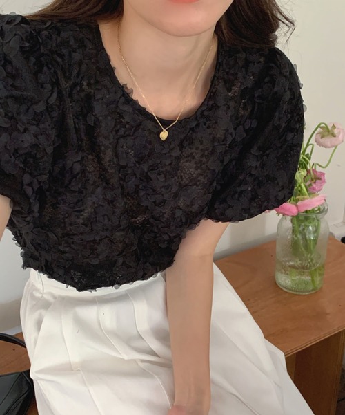 meJane(ミージェーン)の「フラワー刺繍レースボリュームスリーブブラウス(シャツ/ブラウス・レディース・ホワイト/ブラック・FREE)」の21枚目の写真