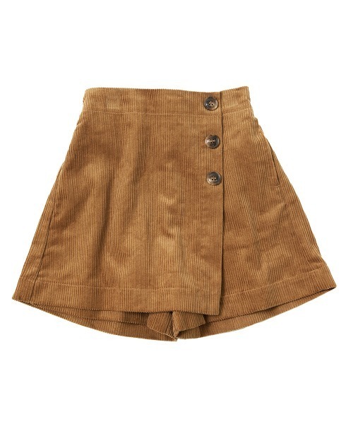 devirock（デビロック）の「ラップスカート風 コーデュロイパンツ（スカート・キッズ・ライトブラウン/バイオレット/チャコール・110cm/100cm/120cm/130cm/140cm/150cm/160cm）」の16枚目の写真