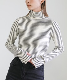 select MOCA | 2022 AW タートルネックボーダーリブニット(ニット/セーター)