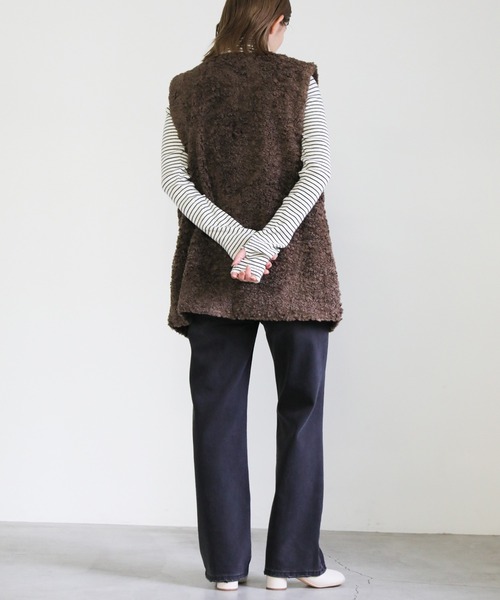 select MOCA（セレクトモカ）の「タートルネックボーダーリブニット（ニット/セーター・レディース・オフホワイト/オレンジ/グリーン・FREE）」の12枚目の写真