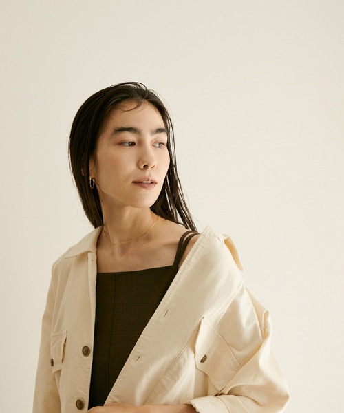 SALON adam et rope'（サロン アダム エ ロペ）の「【サステナブル】【セットアップ対応】GREEN WOOL キャミソールワンピース（ワンピース・レディース・ブラック/ライトグレー/ブラウン・FREE）」の17枚目の写真