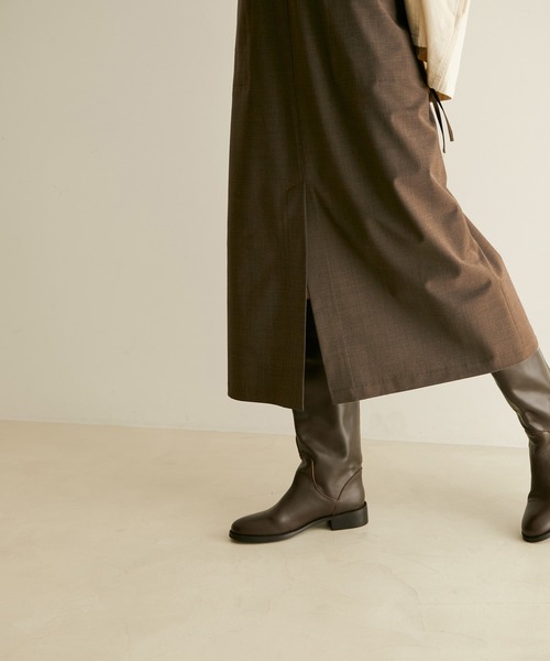 SALON adam et rope'（サロン アダム エ ロペ）の「【サステナブル】【セットアップ対応】GREEN WOOL キャミソールワンピース（ワンピース・レディース・ブラック/ライトグレー/ブラウン・FREE）」の19枚目の写真