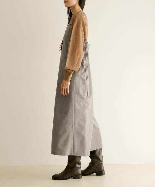 SALON adam et rope'（サロン アダム エ ロペ）の「【サステナブル】【セットアップ対応】GREEN WOOL キャミソールワンピース（ワンピース・レディース・ブラック/ライトグレー/ブラウン・FREE）」の11枚目の写真