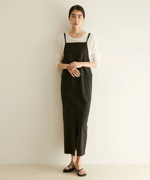 SALON adam et rope'（サロン アダム エ ロペ）の「【サステナブル】【セットアップ対応】GREEN WOOL キャミソールワンピース（ワンピース・レディース・ブラック/ライトグレー/ブラウン・FREE）」の20枚目の写真