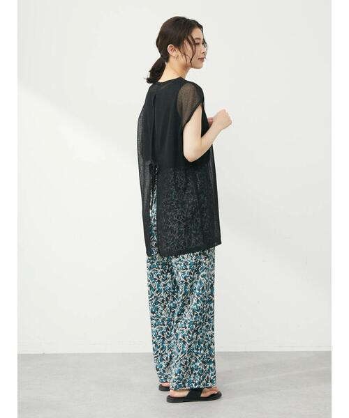 Green Parks(グリーンパークス)の「SET2点 ノースリーブメッシュチュニック+インナー(Tシャツ/カットソー・レディース・ブラック/ベージュ/ブラウン・FREE)」の13枚目の写真
