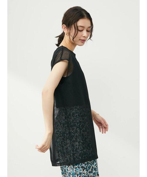 Green Parks(グリーンパークス)の「SET2点 ノースリーブメッシュチュニック+インナー(Tシャツ/カットソー・レディース・ブラック/ベージュ/ブラウン・FREE)」の16枚目の写真