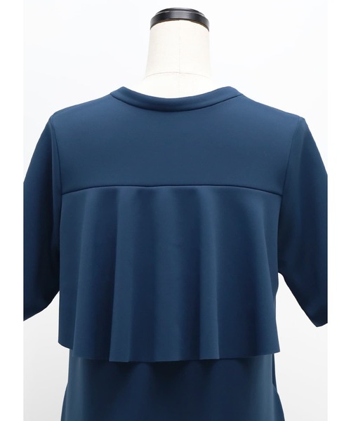 STYLE DELI(スタイルデリ)の「【Made in JAPAN】ラグジュアリー背面フリルワンピース(ワンピース・レディース・ブラック/ダークブルー・01/02)」の12枚目の写真
