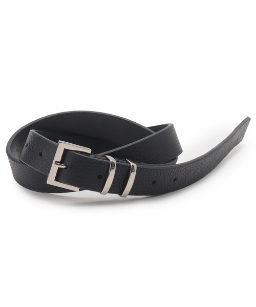 tk.TAKEO KIKUCHI（ティーケータケオキクチ）の「◆シンプルナローレザーベルト（ベルト・メンズ・ブラック/ブラック系3・00）」の4枚目の写真