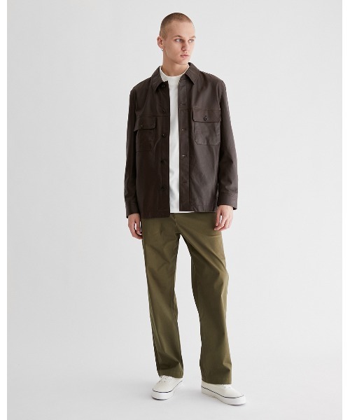 Saturdays NYC（サタデーズ ニューヨークシティ ）の「Driessen Leather Shirt Jacket（その他アウター・メンズ・ダークブラウン・M/L/XL/S/X-SMALL）」の4枚目の写真