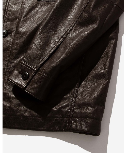 Saturdays NYC（サタデーズ ニューヨークシティ ）の「Driessen Leather Shirt Jacket（その他アウター・メンズ・ダークブラウン・M/L/XL/S/X-SMALL）」の3枚目の写真