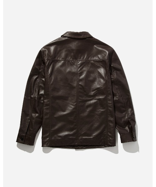Saturdays NYC（サタデーズ ニューヨークシティ ）の「Driessen Leather Shirt Jacket（その他アウター・メンズ・ダークブラウン・M/L/XL/S/X-SMALL）」の10枚目の写真