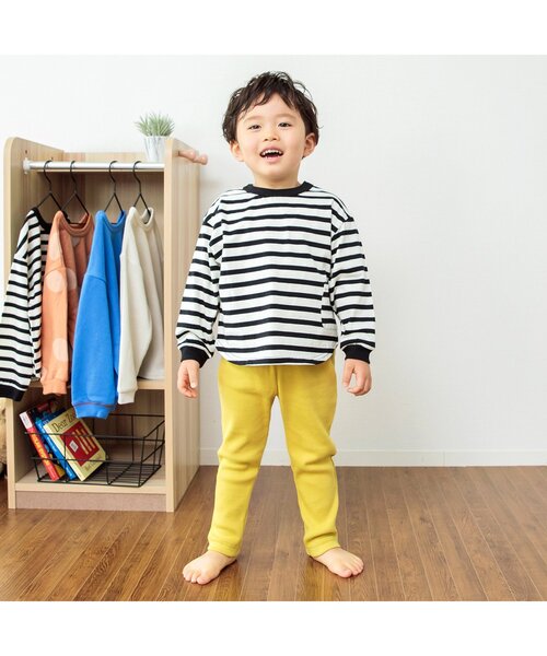 BREEZE（ブリーズ）の「【どっちも正解】DAISUKI 総柄ロンT（Tシャツ/カットソー・キッズ・ブラック/チャコール/グリーン/キナリ/レインボー/レッド・80/90/100/110/120/130/140）」の9枚目の写真