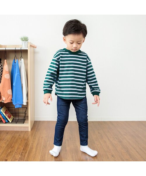 BREEZE（ブリーズ）の「【どっちも正解】DAISUKI 総柄ロンT（Tシャツ/カットソー・キッズ・ブラック/チャコール/グリーン/キナリ/レインボー/レッド・80/90/100/110/120/130/140）」の14枚目の写真