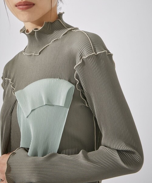 kotohayokozawa（コトハヨコザワ）の「【kotohayokozawa(コトハヨコザワ)】ロングスリーブドレスハイネック（ワンピース・レディース・ミント/ホワイト/ブラック/グレー/パープル/ブラウン・SMALL/MEDIUM）」の14枚目の写真