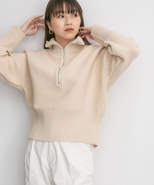 KBF（ケイビーエフ）の「ハーフZIPニットプルオーバー（ニット
