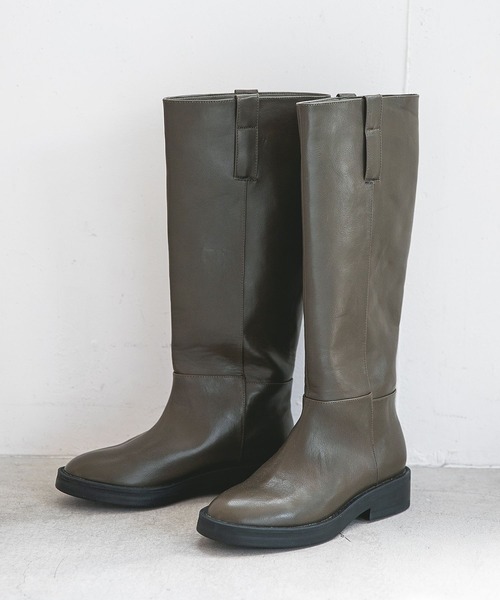 A part by（アパートバイ）の「ストレートロングブーツ 122535（ブーツ・レディース・ブラック/カーキ・MEDIUM/LARGE）」の8枚目の写真