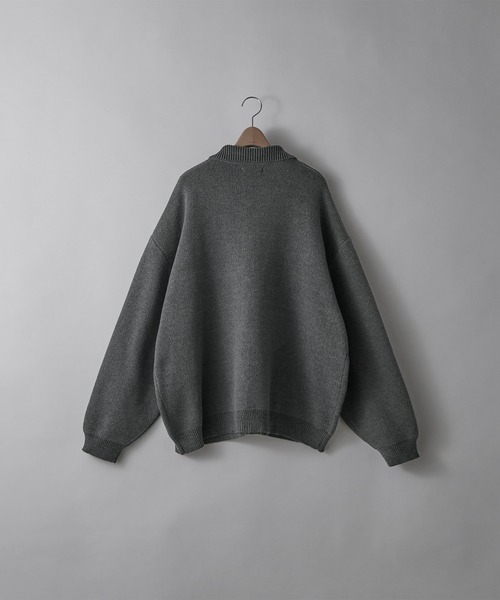 RUUBON(ルーボン)の「【RUUBON】melange knit collar cardigan / メランジニット カラーカーディガン(カーディガン/ボレロ・メンズ・ブラウン/ダークグレー・S/M/L)」の3枚目の写真