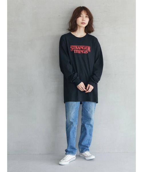 Green　Parks（グリーンパークス）の「【UNISEX】■STRANGER THINGS Stained Glass（Tシャツ/カットソー・レディース・ブラック・FREE）」の6枚目の写真