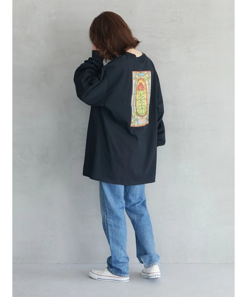 Green　Parks（グリーンパークス）の「【UNISEX】■STRANGER THINGS Stained Glass（Tシャツ/カットソー・レディース・ブラック・FREE）」の8枚目の写真