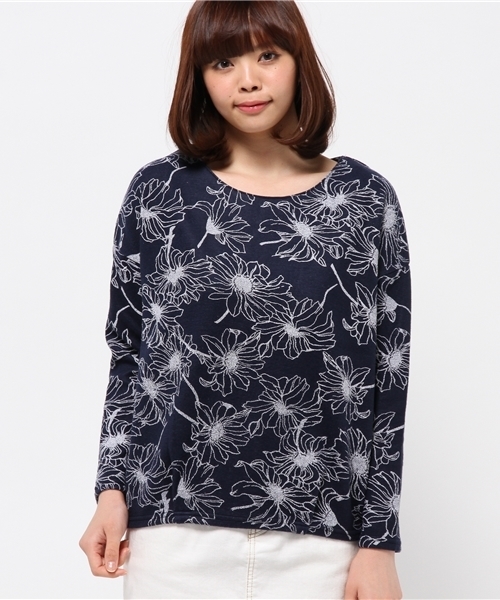 OUTLET（アウトレット）の「【Discoat】起毛発泡Ptショート丈（Tシャツ/カットソー・レディース・グレー/ネイビー・FREE）」の2枚目の写真