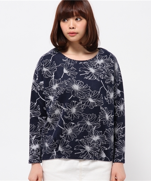 OUTLET（アウトレット）の「【Discoat】起毛発泡Ptショート丈（Tシャツ/カットソー・レディース・グレー/ネイビー・FREE）」の3枚目の写真