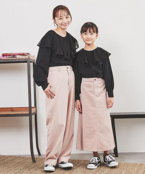 coen（コーエン）の「レースビッグカラーロングスリーブTシャツ（Tシャツ/カットソー・レディース・ホワイト/ブラック・M/L）」の8枚目の写真