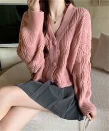 ケーブルビッグニットカーディガン