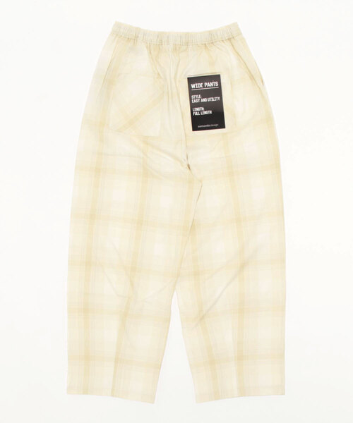 semantic design(セマンティックデザイン)の「【レーヨン混 ウエストゴム】セマンティックデザイン チェック柄 ワイドイージーパンツ(その他パンツ・メンズ・ベージュ/ブラック/グレー系その他2・MEDIUM/LARGE)」の4枚目の写真