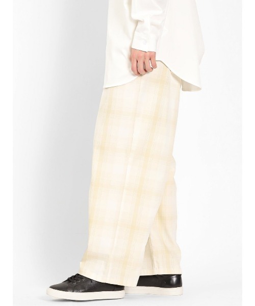 semantic design(セマンティックデザイン)の「【レーヨン混 ウエストゴム】セマンティックデザイン チェック柄 ワイドイージーパンツ(その他パンツ・メンズ・ベージュ/ブラック/グレー系その他2・MEDIUM/LARGE)」の1枚目の写真