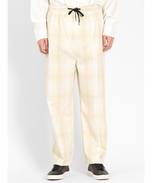 semantic design(セマンティックデザイン)の「【レーヨン混 ウエストゴム】セマンティックデザイン チェック柄 ワイドイージーパンツ(その他パンツ・メンズ・ベージュ/ブラック/グレー系その他2・MEDIUM/LARGE)」の6枚目の写真