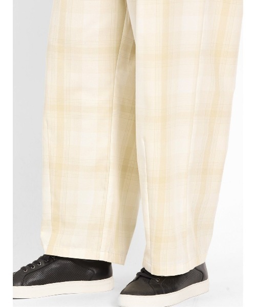 semantic design(セマンティックデザイン)の「【レーヨン混 ウエストゴム】セマンティックデザイン チェック柄 ワイドイージーパンツ(その他パンツ・メンズ・ベージュ/ブラック/グレー系その他2・MEDIUM/LARGE)」の11枚目の写真