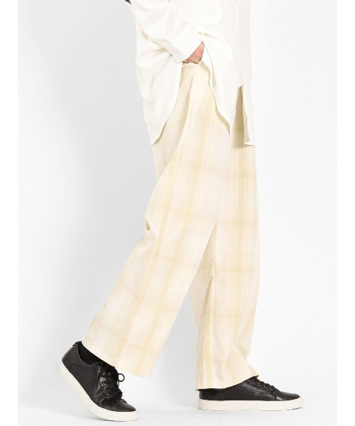 semantic design(セマンティックデザイン)の「【レーヨン混 ウエストゴム】セマンティックデザイン チェック柄 ワイドイージーパンツ(その他パンツ・メンズ・ベージュ/ブラック/グレー系その他2・MEDIUM/LARGE)」の15枚目の写真