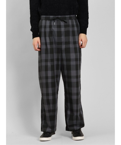 semantic design(セマンティックデザイン)の「【レーヨン混 ウエストゴム】セマンティックデザイン チェック柄 ワイドイージーパンツ(その他パンツ・メンズ・ベージュ/ブラック/グレー系その他2・MEDIUM/LARGE)」の17枚目の写真