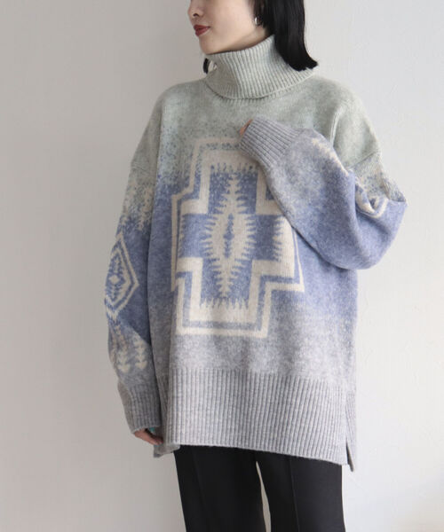 PENDLETON（ペンドルトン）の「【PENDLETON/ペンドルトン】タートルネックプルオーバー（ニット/セーター・レディース・ブラック系その他4/ベージュ系その他4/ブルー系その他4・FREE）」の3枚目の写真