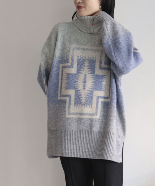 PENDLETON（ペンドルトン）の「【PENDLETON/ペンドルトン】タートルネックプルオーバー（ニット/セーター・レディース・ブラック系その他4/ベージュ系その他4/ブルー系その他4・FREE）」の7枚目の写真