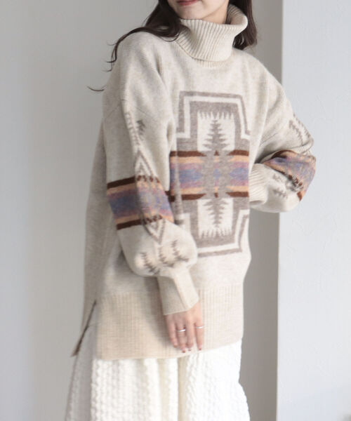 PENDLETON（ペンドルトン）の「【PENDLETON/ペンドルトン】タートルネックプルオーバー（ニット/セーター・レディース・ブラック系その他4/ベージュ系その他4/ブルー系その他4・FREE）」の14枚目の写真