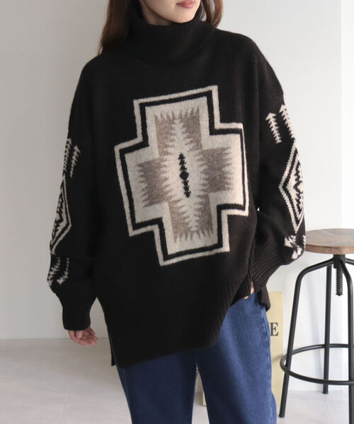 PENDLETON（ペンドルトン）の「【PENDLETON/ペンドルトン】タートルネックプルオーバー（ニット/セーター・レディース・ブラック系その他4/ベージュ系その他4/ブルー系その他4・FREE）」の20枚目の写真