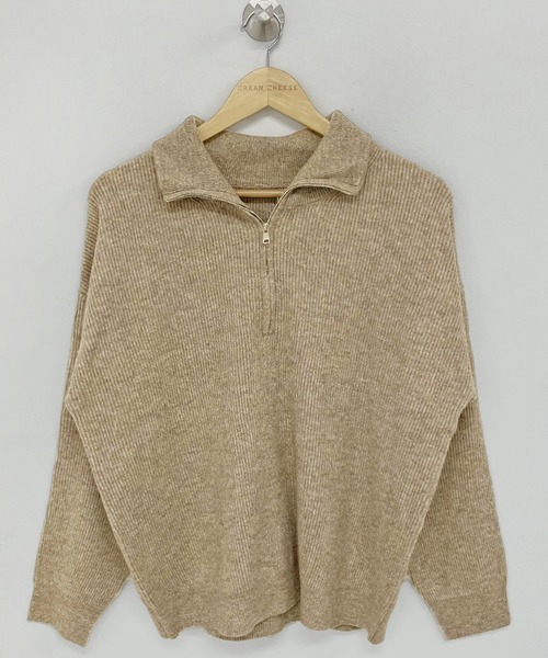 LAFFMO（ラフモ）の「ハーフジップニットプルオーバー（ニット/セーター・レディース・ライトブラウン/モカ/ブラック/ライトブルー/ピンク/アイボリー/グレー・FREE）」の14枚目の写真