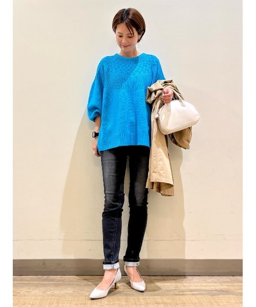 HONEYSUCKLE ROSE（ハニーサックルローズ）の「【HONEYSUCKLE ROSE】バルキーニットプルオーバー（ニット/セーター・レディース・オフホワイト/ブルー/ピンク・M/L）」の18枚目の写真