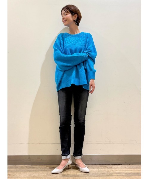 HONEYSUCKLE ROSE（ハニーサックルローズ）の「【HONEYSUCKLE ROSE】バルキーニットプルオーバー（ニット/セーター・レディース・オフホワイト/ブルー/ピンク・M/L）」の19枚目の写真