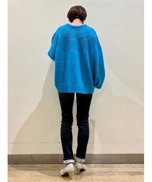 HONEYSUCKLE ROSE（ハニーサックルローズ）の「【HONEYSUCKLE ROSE】バルキーニットプルオーバー（ニット/セーター・レディース・オフホワイト/ブルー/ピンク・M/L）」の21枚目の写真