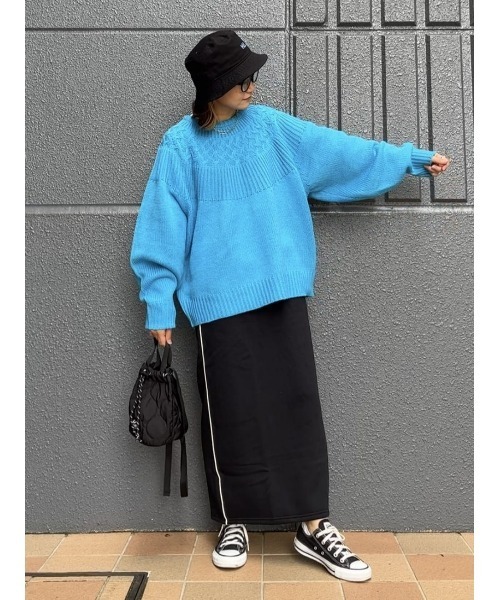 HONEYSUCKLE ROSE（ハニーサックルローズ）の「【HONEYSUCKLE ROSE】バルキーニットプルオーバー（ニット/セーター・レディース・オフホワイト/ブルー/ピンク・M/L）」の10枚目の写真