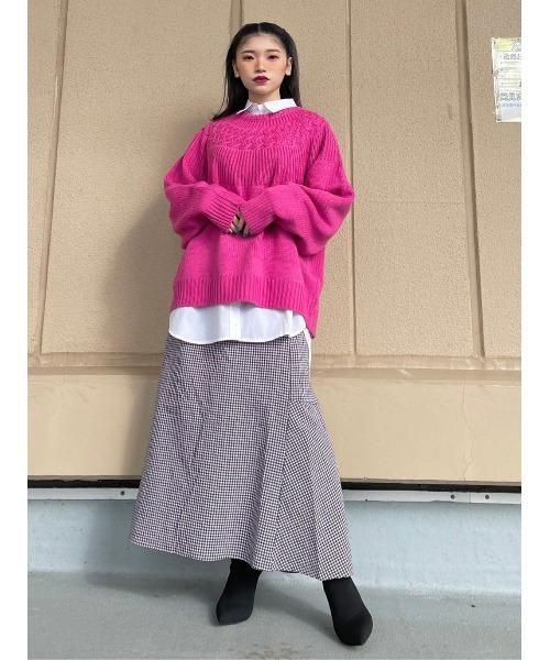 HONEYSUCKLE ROSE（ハニーサックルローズ）の「【HONEYSUCKLE ROSE】バルキーニットプルオーバー（ニット/セーター・レディース・オフホワイト/ブルー/ピンク・M/L）」の22枚目の写真