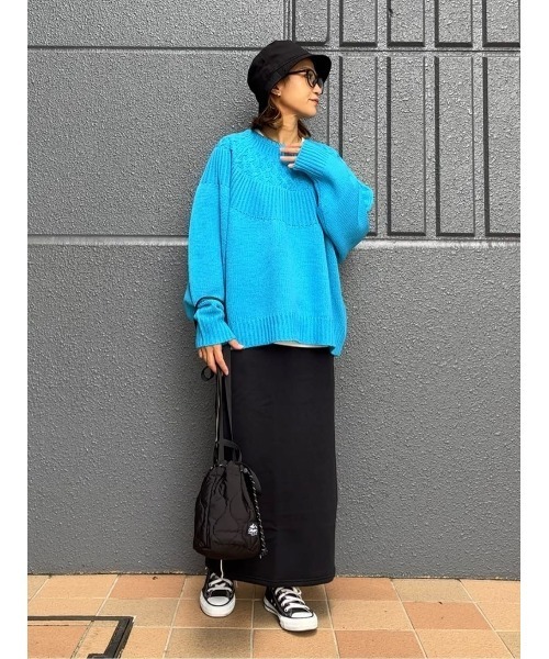 HONEYSUCKLE ROSE（ハニーサックルローズ）の「【HONEYSUCKLE ROSE】バルキーニットプルオーバー（ニット/セーター・レディース・オフホワイト/ブルー/ピンク・M/L）」の9枚目の写真