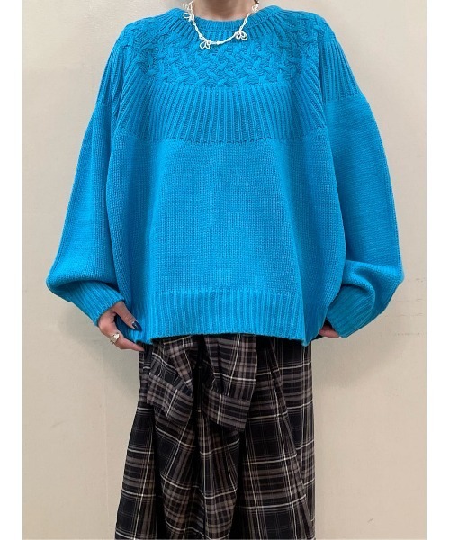 HONEYSUCKLE ROSE（ハニーサックルローズ）の「【HONEYSUCKLE ROSE】バルキーニットプルオーバー（ニット/セーター・レディース・オフホワイト/ブルー/ピンク・M/L）」の17枚目の写真