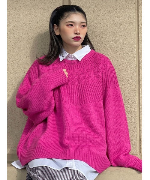 セール】【HONEYSUCKLE ROSE】バルキーニットプルオーバー（ニット