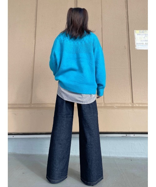 HONEYSUCKLE ROSE（ハニーサックルローズ）の「【HONEYSUCKLE ROSE】バルキーニットプルオーバー（ニット/セーター・レディース・オフホワイト/ブルー/ピンク・M/L）」の7枚目の写真