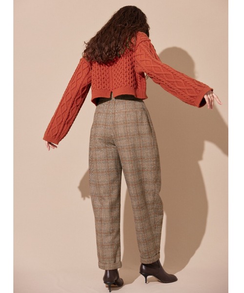 ALEXIA STAM（アリシアスタン）の「Two Tuck Plaid Wide Pants /ツータックプレイドワイドパンツ（その他パンツ・レディース・ブラウン・S/M）」の5枚目の写真