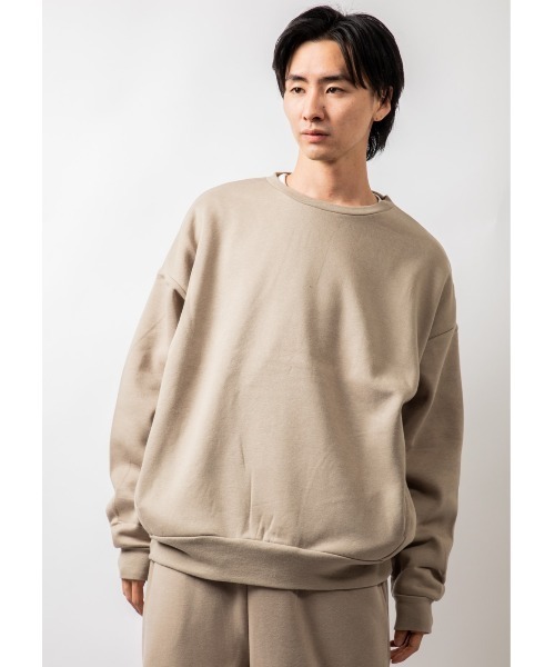 Beno(ビーノ)の「TCソフト裏起毛 オーバーシルエット クルーネックトレーナー(スウェット・メンズ・マスタード/ロイヤルブルー/ネイビー/ホワイト/グリーン/グレー/グレイッシュベージュ/ブラック・M/L/XL)」の5枚目の写真