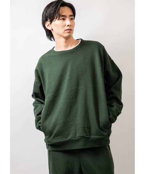 Beno(ビーノ)の「TCソフト裏起毛 オーバーシルエット クルーネックトレーナー(スウェット・メンズ・マスタード/ロイヤルブルー/ネイビー/ホワイト/グリーン/グレー/グレイッシュベージュ/ブラック・M/L/XL)」の6枚目の写真